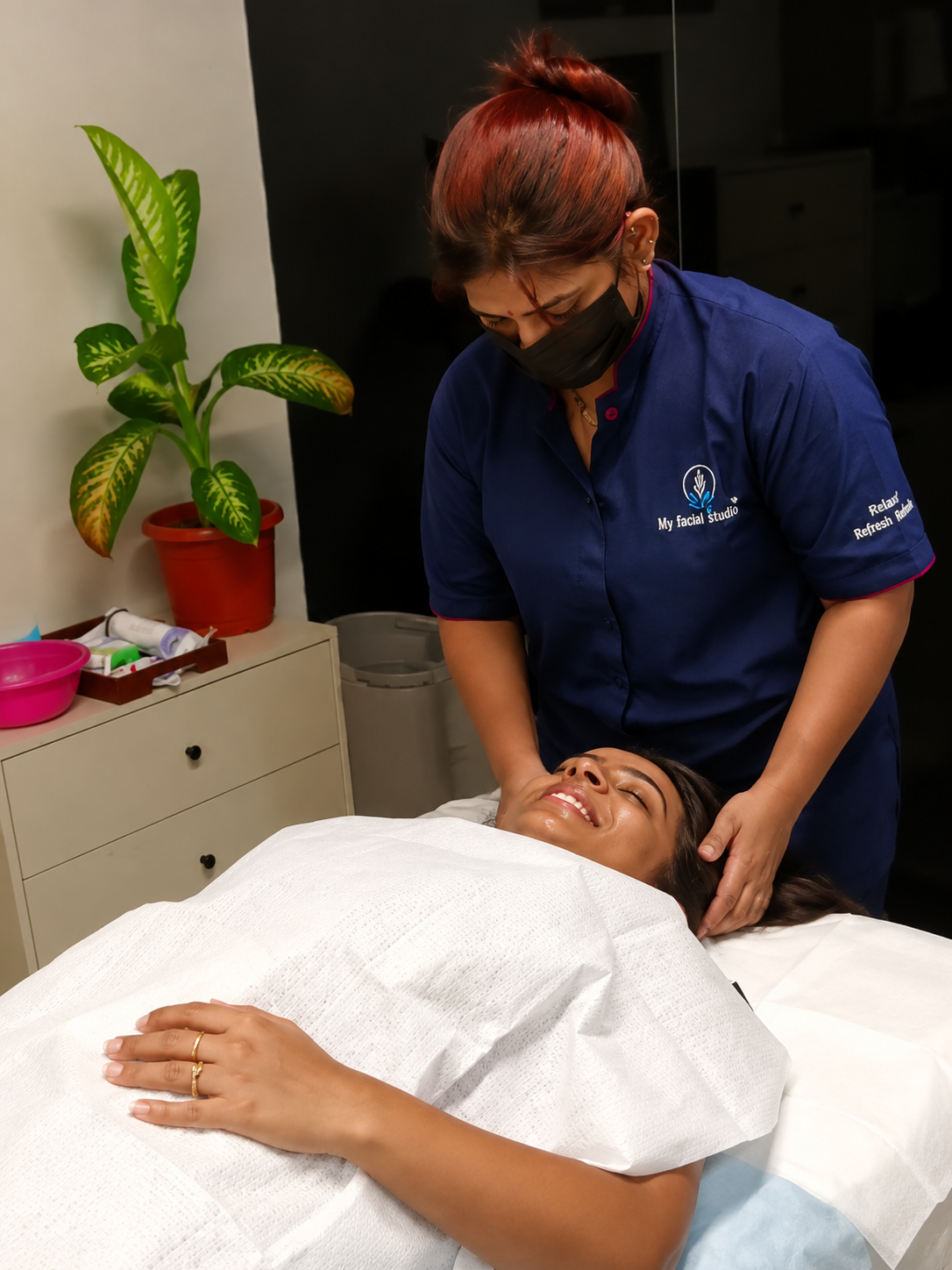 Spa treatment setup at home